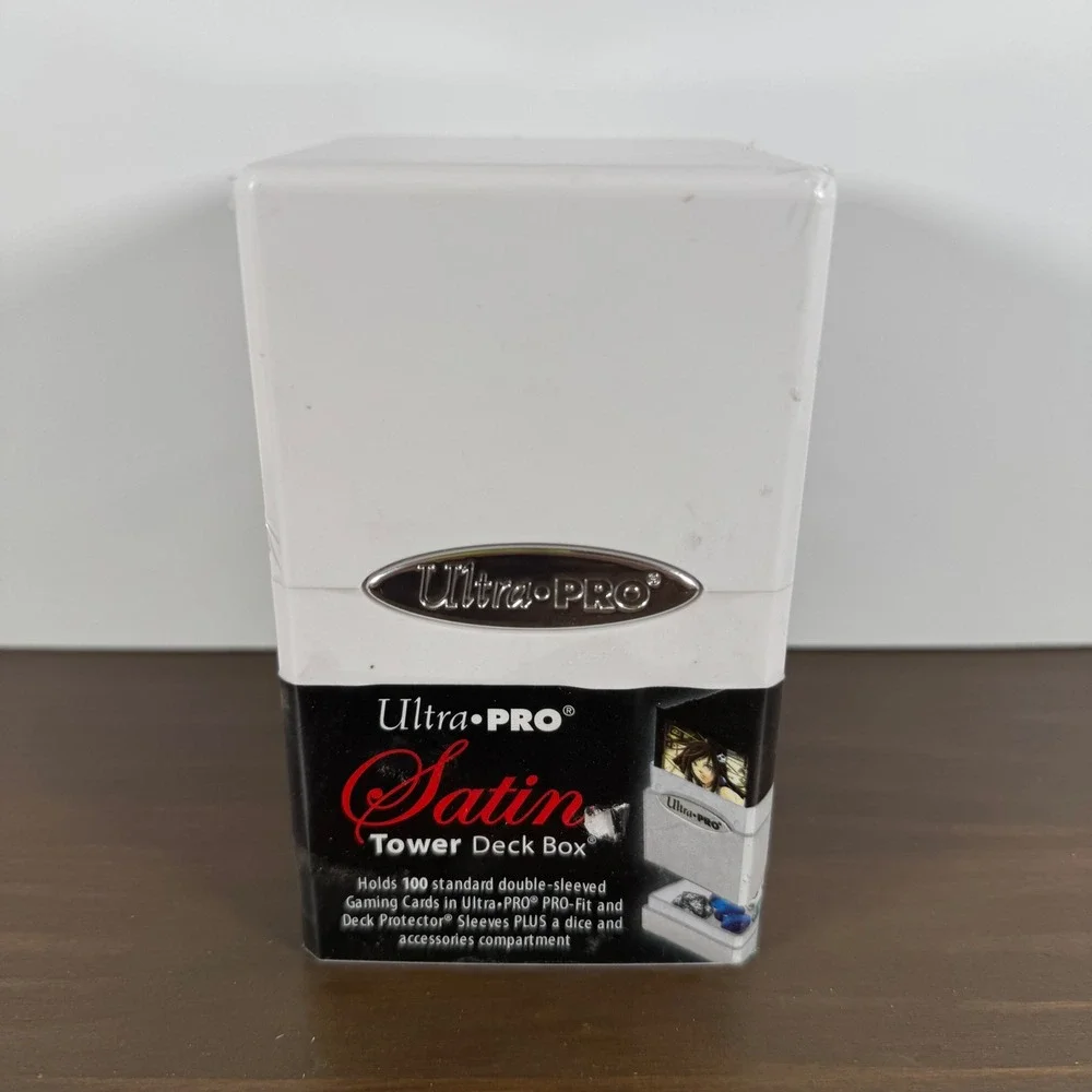 Ultra Pro Satin Tower Deck Box 100+ Card Storage Dice Tray White New Sealed